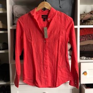 NWT JCrew coral linen shirt - size 0